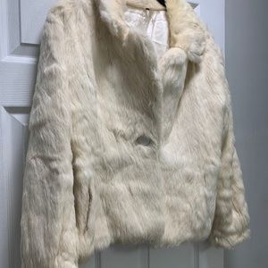 White fox fur coat